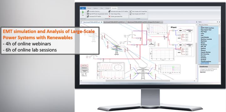 EMT simulation and Analysis of Large-Scale Power Systems with Renewables