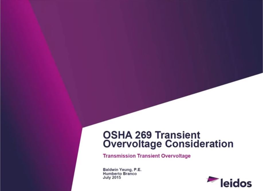 EMTP - OSHA 269: Transient Overvoltage Consideration